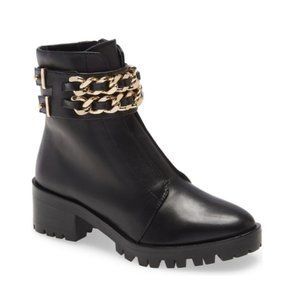 KARL LAGERFELD BLACK PALMER COMBAT BOOT NWOB